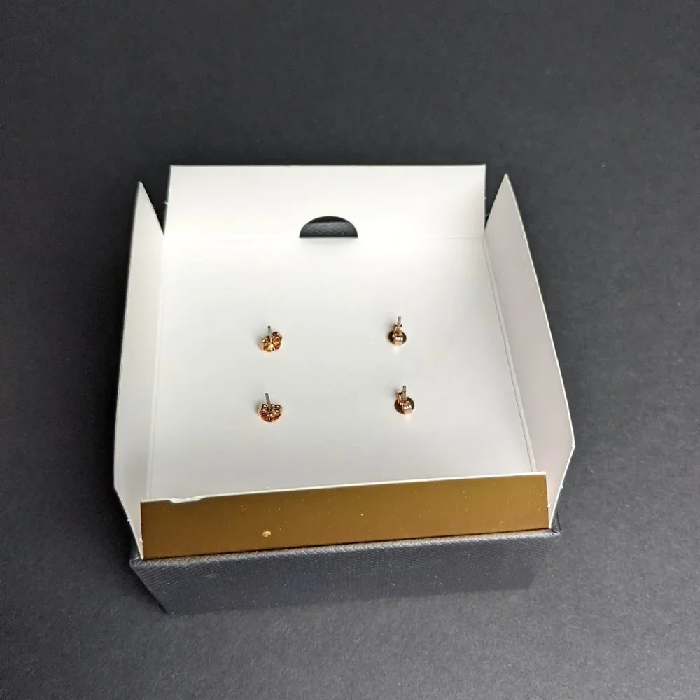 NWT COACH 376338 C-Stone Set of 2 Stud Earrings Amethyst